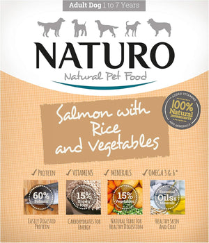 Salmon & Rice with Vegetables Wet Food for Adult Dogs Trays 400g x 7