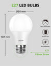 E27 Screw Bulb, Cool White 6500K, 60W Equivalent E27 LED Bulb, 8.5W 806lm Edison Screw Bulb, GLS Energy Saving E27 LED Light Bulbs, Non-dimmable, Pack of 6