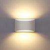 LED Wall Lights Indoor Modern White Plaster Wall Wash Lights 7W Warm White LED Sconce Up and Down Wall Lamp for Living Room, Bedroom, Hallway (G9 LED Bulb Include)