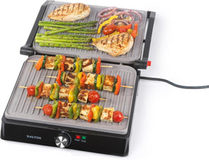 Marblestone Health Grill – Electric Fold-Out Grill & Panini Maker, Non-Stick XL Plates 29 x 23cm, Opens Flat To 180°, Adjustable Temperature Control, Integrated Drip Tray, No Oil Needed, 2200W