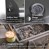 Charcoal BBQ – Barbecue with Warming Rack, Adjustable Height, Temperature Gauge – Portable, Ash Catcher, Additional Storage Shelf, 2 Foldable Side Tables, Wheels – Grill Meat, Fish & Veg