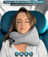 Travel Pillow - Memory Foam Neck Cushion - Flight Pillow | Support Neck Pillow for Travel | Travel Neck Pillow for Airplane with Carry Bag & Clip | Flying Travel Essentials (Grey - Regular)