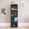 Oxford 4 Tier Cube Bookcase, Black Wooden Shelving Display Storage Unit Office Living Room Furniture