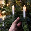 50 Warm White LED Christmas Tree Candle with Clips Indoor Sting Fairy Lights Plug in 15m