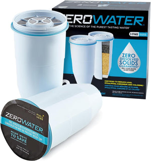 Replacement Water Filter Cartridges, 5 Stage Filtration System Reduces Fluoride, Chlorine, Lead and Chromium, 2 x Filter