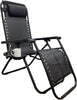 Zero Gravity Chair Heavy Duty Textoline Outdoor & Garden Sunloungers Reclining, Folding Chair, Relaxer Chairs with Cup Holder and Headrest Pillow (1, BLACK)