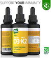 Vitamin D3 & K2 (MK-7) in Organic Black Seed Oil/Nigella Sativa (30ml) - High Strength Liquid (3000IU), 100% Trans MK-7, Immune, Bone Support, Heart Health, Sublingual, Made in UK by