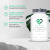 Vitamin B Complex High Strength | 90 Capsules - 90 Day Supply | All 9 B Vitamins B1-B2-B3-B5-B6-B7-B9-B10-B12, Inositol and Choline | Completely Clean - No Fillers |