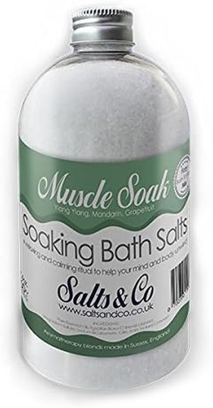 Muscle Soak Bath Salts - Let your body Relax - Ylang Ylang, Mandarin & Grapefruit Essential Oils -  Aromatherapy Epsom Salts - 500g