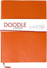 Indigo Doodle – Mandarin Orange Leather Sketchbook/Notebook – 175mm x 125mm - 164 Sides/82 Pages of 150gsm Cartridge Paper