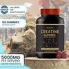 Creatine Gummies 5000mg 120 Gummies 60 Days Supply Creatine Monohydrate Gummies - Berry Flavoured Creatine - Pre Workout Gym Supplement for Men & Women - Vegan Chews Chewable Max recommneded Strength