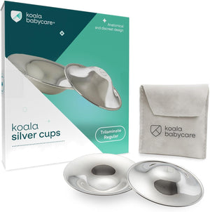 Silver Nipple Shields NickelFree - Silver Cups Breastfeeding for Nursing Newborn - Protect and Soothe your Nursing Nipples - Made in Italy - Medical Device Class 1 - Tri-laminate Silver