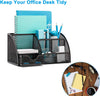 "Upgrade Your Workspace with the  Mesh Desk Organizer - Stylish and Functional Office Supply Pen File Holder with 6 Components for Home and Office Storage"