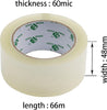 "Whisper-quiet  Clear Packing Tape - Ultra Silent and Heavy Duty for Smooth Moving, Shipping, Storage - Includes 6 Rolls (60Mic X48Mm X66M) and a Free Tape Gun!"