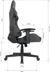 - ULTIMET Professional Gaming Chair, Breathable Fabric, 2D Armrests, Height Adjustable, 180° Reclining Backrest, Gas Piston Class 3, up to 120Kg, Black