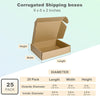"Premium Pack of 25 HORLIMER Shipping Boxes - Durable 9x6x2 Inch Corrugated Cardboard Mailing Boxes in Classic Brown"