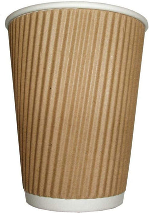 "Premium 100-Pack of Insulated 12oz Kraft Ripple Paper Cups for Hot Tea, Coffee, and Cappuccino"