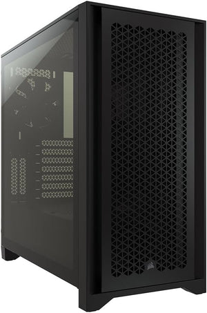 "Enhance Your Gaming Setup with the  4000D AIRFLOW Tempered Glass Mid-Tower ATX Case - Optimal Cooling, Sleek Design, and Ample Space for Your Components - Includes Two 120mm Fans - Stylish Black Finish"