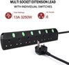 "Power up your space with the  6 Way Extension Lead - Switches, Wall Mountable, 1.8M/5.9Ft Cable, 13A, 3250W"