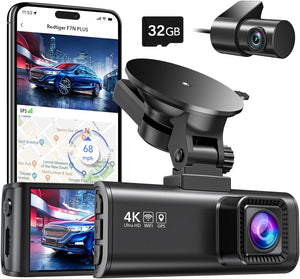 "Stay Safe and Secure with our Ultimate 4K/2.5K Full HD Dash Cam Bundle: Includes Free 32GB Card, Wi-Fi GPS, Night Vision, and 24H Parking Mode!"