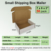 "50 Pack of  White Corrugated Shipping Boxes - Perfect for Small Business Mailing and Packaging (7X6X2'')"