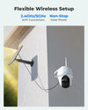 " Solar Security Camera: Wireless, Hassle-Free Installation, 360° Pan-Tilt, Person/Vehicle Detection, No Monthly Fees!"