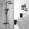 "Experience Luxury with our Stylish Black Thermostatic Shower Mixer Set - Complete with Rain Shower Head, Hand Shower, and Adjustable Height and Angle - Introducing the  SB04"