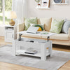 "Contemporary White Coffee Table: Stylish Storage and Convenient Lift Top - Ideal for Home or Office"