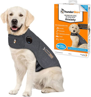 "ThunderPaws Calming Jacket: Instant Relief for Dog Anxiety - Grey XL, 5 Sizes Available"