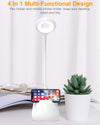 "Illuminate Your Work and Study Space with our USB Rechargeable LED Desk Lamp - Featuring 4 Eye-Caring Modes, Dimmable Light, and a Convenient Night Light Function!"