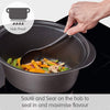 " 6.5L Sear & Stew Slow Cooker - Easy Clean, Hob Proof, 3 Heat Settings, Shatter Resistant Pot, Detachable Lid, 163W, Black"