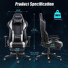 Gaming Chair Ergonomic Computer Gaming Chair Adjustable Armrest High Back Office Chair Mute Casters Desk Chair with Lumbar Support and Headrest, Recliner Chair BIFMA Certified