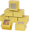 "Deluxe Gold Mini Bakery Boxes - 100Pcs of  Paper Cookie Boxes with Window for Pastries, Cupcakes, and More!"