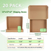 "Premium Quality HORLIMER 20 Pack Shipping Boxes - Convenient 13X10X2 Inches Size - Sturdy Brown Corrugated Cardboard - Ideal for Mailing, Packaging, and Business Needs"