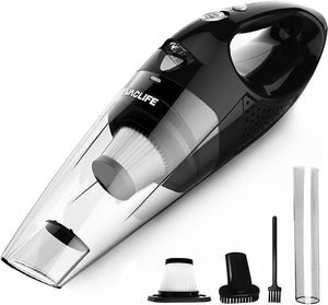 " Cordless Handheld Car Vacuum Cleaner - Powerful Mini Portable Hoover with Rechargeable Battery and 2 Filters"