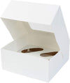 "Biozoyg Cupcake Muffin Box - Pack of 4 with Large Window - Includes Insert - 25 Patisserie Boxes - Elegant White Gift Boxes - Bio Box Take Away - Biodegradable Cardboard"