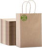 "100Pcs Stylish Brown Paper Bags with Handles - Perfect for Small Businesses, Gifts, and Shopping"