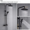 "Experience Luxury with our Stylish Black Thermostatic Shower Mixer Set - Complete with Rain Shower Head, Hand Shower, and Adjustable Height and Angle - Introducing the  SB04"