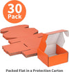 "Vibrant Orange Small Shipping Boxes - 30 Pack of Convenient 4X4X2 Inches Corrugated Cardboard Boxes for Mailing and Packing with "