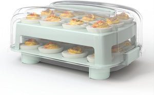 "Stylish Cupcake Carrier - Elegant White Holder for 24 Cupcakes, Travel-Friendly Two Tier Stand and Reusable Box - Perfect for Every Occasion!"