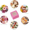 " 100Pcs Pink Mini Cake Boxes - Perfect for Pastries, Cupcakes, Desserts, and More! (4X4X2.5 Inches)"