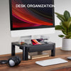 "Ultimate Ergonomic Monitor Stand with Adjustable Height, Built-in Drawer, and Cellphone Holder - Enhance Your Home and Office Setup with  Monitor Stand!"