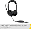 Title: " Evolve2 50 Wired Stereo Headset - Enhanced Comfort, Crystal Clear Sound, and Noise-Cancelling Technology - MS Teams Certified"