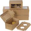 "Deluxe Cupcake Packaging Set - 50Pcs of  Cardboard Boxes with Window and Inserts for Freshly Baked Treats - Perfect for Cookies, Muffins, Cupcakes, Desserts, and Pies!"
