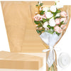 "Beautifully Packaged Bouquets: 50 Pack of  Flower Sleeves with Ribbon - Clear Front Kraft Paper for Stunning Floral Arrangements, 14 X 22 Inches"