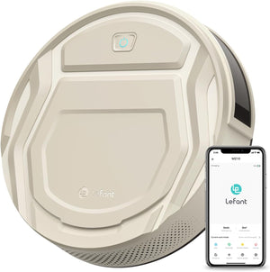 "Ultimate Cleaning Companion: M210P Champagne Robot Vacuum - Powerful, Sleek, and Smart! Perfect for Pet Hair, Hard Floors, and Carpets. Alexa Voice Control, Self-Charging, and Compact Design!"