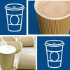 "Stay Cozy with 500 X Kraft 8 Ounce Ripple 3 Ply Disposable Insulated Paper Cups - Perfect for Tea, Coffee, Cappuccino, and Hot Drinks!"