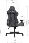 - ULTIMET Professional Gaming Chair, Breathable Fabric, 2D Armrests, Height Adjustable, 180° Reclining Backrest, Gas Piston Class 3, up to 120Kg, Black