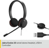" Evolve 20 Stereo Headset - Microsoft Certified Headphones with Noise Cancellation for Crystal Clear Calls - USB-C Controller Included - Sleek Black Design"