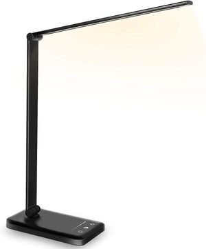 "SLATOR Desk Lamp: Stylish and Functional Eye-Caring Bedside Lamp with USB Charging Port, Customizable Lighting Modes and Brightness Levels - Perfect for Home, Office, Bedroom, Reading, Work, and Study"